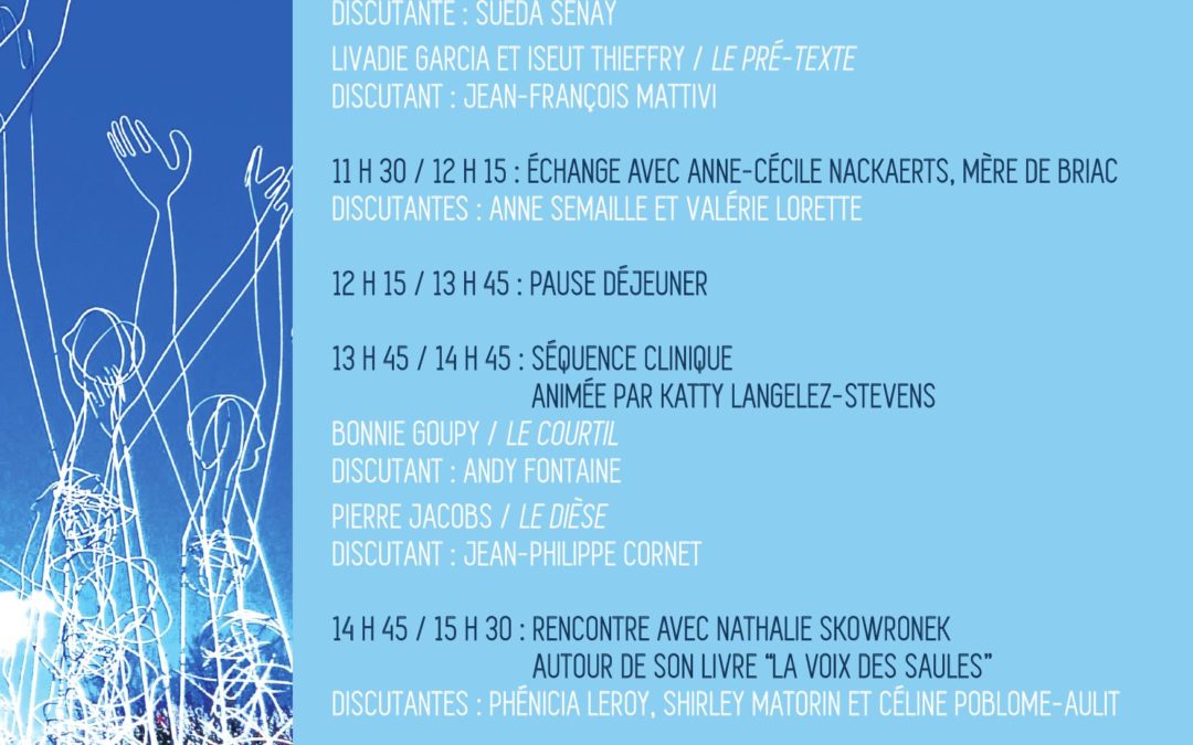 Jeudi 26 septembre. Provoquer la rencontre. Le programme – Céline Poblome-Aulit
